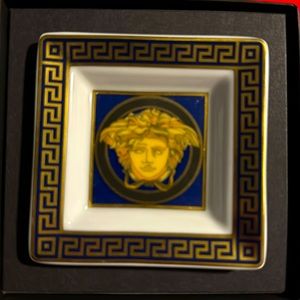 Versace Medusa Blue 3x3 jewelry dish 1990